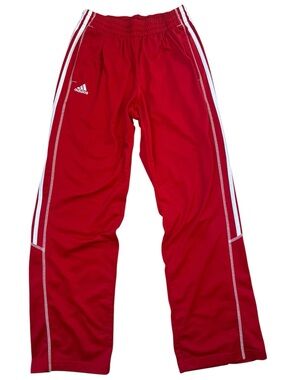 Adidas Retro Track Pants Mens Medium Red White Baggy Wide Leg Varsity Sporty